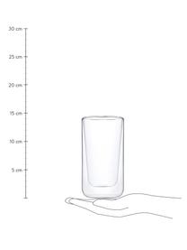 Tasse à macchiato verre à double paroi Nero, 2 pièces, Verre, Transparent, Ø 8 x haut. 14 cm, 320 ml