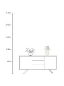 Lámpara de mesa pequeña de vidrio Cornelia, Pantalla: poliéster, Cable: plástico, Beige, blanco, Ø 28 x Al 38 cm