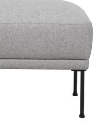 Puf z metalowymi nogami Fluente, Tapicerka: 80% poliester, 20% ramia , Stelaż: lite drewno sosnowe z cer, Nogi: metal malowany proszkowo, Jasnoszara tkanina, S 62 x W 46 cm