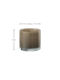 Portavelas Jade, Vidrio, Marrón, Ø 9 x Al 9 cm