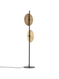 Lampada da terra orientabile in legno di frassino Zadie, Nero, legno di frassino, Ø 9 x Alt. 145 cm
