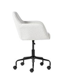 Bouclé židle k psacímu stolu Lucie, Bílá, černá, Š 57 cm, H 57 cm