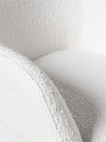 Bouclé-Schreibtischstuhl Lucie, Bezug: 80 % Polyester (Bouclé), , Beine: Metall, pulverbeschichtet, Rollen: Kunststoff, Bouclé Weiß, Schwarz, B 57 x T 57 cm