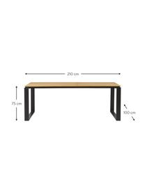Tavolo da giardino in legno di teak Brutus, Gambe: plastica, Legno di teak, nero, Larg. 210 x Prof. 100 cm