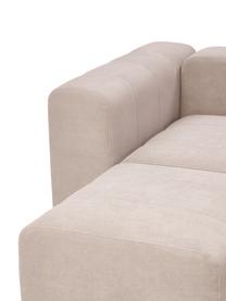 Sofa modułowa z pufem Lena (4-osobowa), Tapicerka: tkanina (88% poliester, 1, Stelaż: drewno sosnowe, sklejka, , Nogi: tworzywo sztuczne, Beżowa tkanina, S 284 x G 181 cm