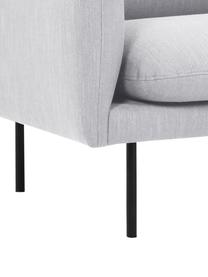 Ecksofa Moby mit Metall-Füßen, Bezug: Polyester Der hochwertige, Gestell: Massives Kiefernholz, FSC, Füße: Metall, pulverbeschichtet, Webstoff Hellgrau, B 280 x T 160 cm, Eckteil rechts