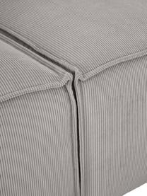 Modulaire chaise longue Lennon van corduroy, Bekleding: corduroy (92% polyester, , Frame: massief grenenhout, FSC-g, Poten: kunststof, Corduroy grijs, B 269 x H 119 cm, rugleuning rechts