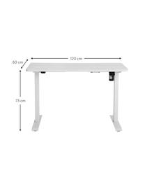 Výškově nastavitelný psací stůl Lea, Bílá, Š 120 cm, H 60 cm
