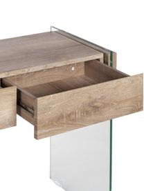 Consola de recibidor Kenya, Estructura: tablero de fibras de dens, Patas: vidrio, Transparente, madera, An 110 x Al 75 cm