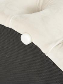 Puf de terciopelo Chiara, con espacio de almacenamiento, Tapizado: terciopelo (poliéster) Al, Estructura: madera de eucalipto, Tapizado: relleno de espuma, Blanco crema, Ø 50 x Al 40 cm