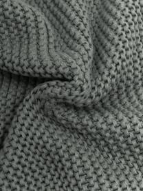Plaid en tricot vert sauge Adalyn, 100 % coton bio, certifié GOTS, Vert sauge, larg. 150 x long. 200 cm