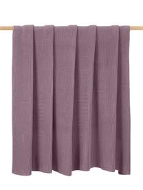 Manta de punto de algodón ecológico Adalyn, 100% algodón ecológico, certificado GOTS, Lila, An 150 x L 200 cm