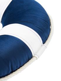Cuscino rotondo Duffle, Bordo: 100% cotone, Blu, Ø 35 cm