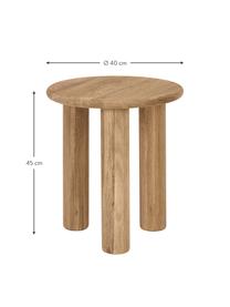 Tavolino rotondo in legno di quercia Didi, Legno massiccio di quercia oliato, Marrone, Ø 40 x Alt. 45 cm