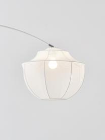 Große Bogenlampe Beau aus Netzstoff, Lampenschirm: Textil, Baldachin: Metall, pulverbeschichtet, Weiß, Ø 46 x H 219 cm