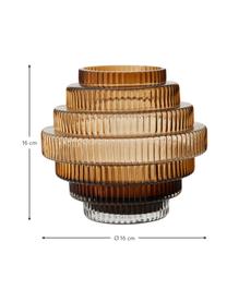 Vase design Rilla, Verre, Ambré, Ø 16 x haut. 16 cm