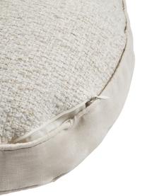 Cojín redondo en tejido bouclé con ribete Aya, Blanco crema, Ø 40 cm