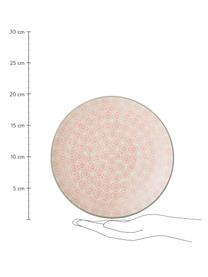 Handbemalte Frühstücksteller Cécile mit verspieltem Muster, 3er-Set, Steingut, Beige, Grau, Rosa, Ø 20 cm