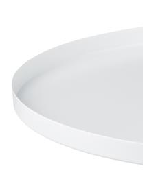 Plateau décoratif rond en blanc Circle, Acier inoxydable, revêtement par poudre, Blanc, mat, Ø 40 cm