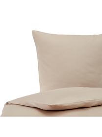 Pościel z satyny bawełnianej Comfort, Taupe, 135 x 200 cm + 1 poduszka 80 x 80 cm