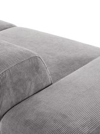 Divano 3 posti in velluto a coste Melva, Rivestimento: velluto a coste (92% poli, Struttura: legno di pino massiccio, , Piedini: plastica, Velluto a coste grigio, Larg. 238 x Prof. 101 cm