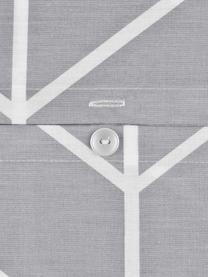 Baumwoll-Kopfkissenbezüge Mirja mit grafischem Muster, 2 Stück, Webart: Renforcé Fadendichte 144 , Grau, B 40 x L 80 cm