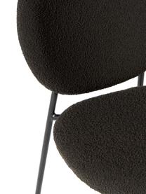Chaises rembourrées en tissu bouclé Ulrica, 2 pièces, Tissu bouclé noir, larg. 47 x prof. 61 cm