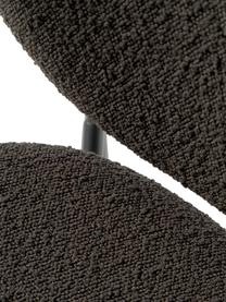Sillas tapizada en tejido bouclé Ulrica, 2 uds., Tapizado: tejido bouclé (100% polié, Patas: metal con pintura en polv, Bouclé negro, negro, An 47 x F 61 cm
