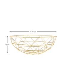 Aufbewahrungskorb Diamond Cut, Metall, Goldfarben, Ø 35 x H 13 cm