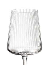 Bicchiere vino bianco fatto a mano con struttura scanalata Cami 4 pz, Vetro soffiato, Trasparente, Ø 8 x Alt. 22 cm