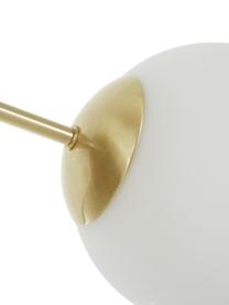 Lampada a sospensione in oro Darcy, Baldacchino: metallo spazzolato, Paralume: vetro, Ottone, bianco, Ø 98 x Alt. 85 cm