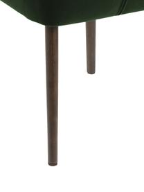Samt-Armlehnstuhl Nora mit Holzbeinen, Bezug: Polyestersamt Der hochwer, Beine: Eichenholz, gebeizt, Samt Waldgrün, dunkles Eichenholz, B 58 x T 58 cm