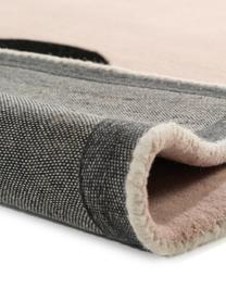 Alfombra artesanal de lana Matrix Arc, Parte superior: 100% lana, Reverso: 100% algodón Certificado , Tonos beige, gris claro, negro, An 120 x L 170 cm (Tamaño S)