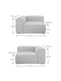 Modulares Sofa Lennon (3-Sitzer), Bezug: 100% Polyester Der strapa, Gestell: Massives Kiefernholz, FSC, Füße: Kunststoff, Webstoff Hellgrau, B 238 x T 119 cm