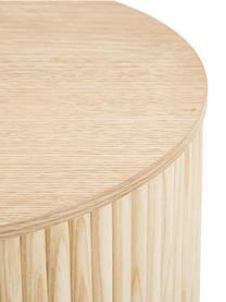 Mesa auxiliar de madera Nele, con función de almacenamiento, Tablero de fibras de densidad media (MDF) chapado en madera de fresno, Madera, Ø 40 x Al 51 cm