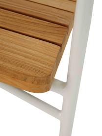 Silla con reposabrazos de madera para exterior Hard & Ellen, Estructura: aluminio con pintura en p, Blanco, teca, An 56 x Al 78 cm