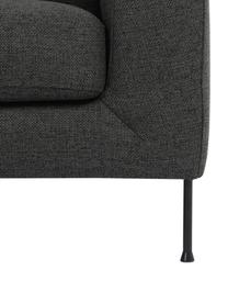 Sofa narożna z metalowymi nogami Cucita (3-osobowa), Tapicerka: tkanina (100% poliester) , Stelaż: lite drewno sosnowe z cer, Nogi: metal lakierowany Ten pro, Antracytowa tkanina, S 262 x G 163 cm, lewostronna