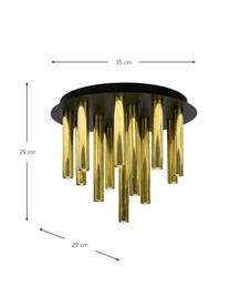 Okouzlující stropní svítidlo Gocce, Černá, zlatá, Š 35 cm, V 29 cm