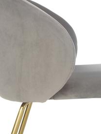 Sillas tapizadas en terciopelo Luisa, 2 uds., Tapizado: terciopelo de poliéster A, Patas: metal con pintura en polv, Terciopelo gris beige, dorado, An 59 x F 58 cm
