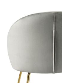 Sametové čalouněné židle Luisa, 2 ks, Světle šedá, zlatá, Š 59 cm, H 58 cm