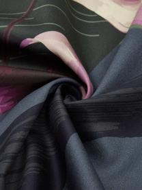 Pościel z satyny bawełnianej Flora, Przód: wielobarwny Tył: ciemny szary, 135 x 200 cm + 1 poduszka 80 x 80 cm
