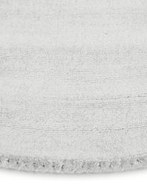 Rond viscose vloerkleed Jane, handgeweven, Onderzijde: 100% katoen Het in dit pr, Zilvergrijs, Ø 250 cm (maat XL)