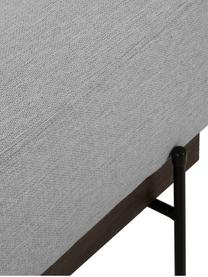Voetenbank Brooks met metalen poten, Bekleding: polyester, Frame: massief grenenhout, Frame: grenenhout, gelakt, Poten: gepoedercoat metaal, Geweven stof grijs, B 80 x H 43 cm