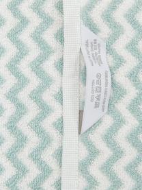 Handtuch Liv mit Zickzack-Muster in verschiedenen Größen, 100% Baumwolle, mittelschwere Qualität 550 g/m², Grün, Weiß, Gästehandtuch, B 30 x L 50 cm, 2 Stück