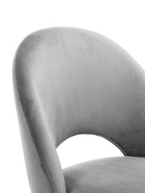 Sedia da bar in velluto grigio Rachel, Rivestimento: velluto (rivestimento in , Gambe: metallo verniciato a polv, Velluto grigio, Larg, 48 x Alt. 110 cm