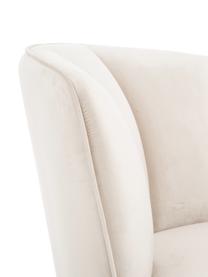 Fluwelen fauteuil Louise in beige, Bekleding: fluweel (polyester), Poten: gecoat metaal, Fluweel beige, B 76 x D 75 cm