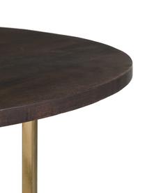 Tavolo rotondo in legno di mango Luca, Struttura: metallo verniciato a polv, Marrone, dorato, Ø 120 x Alt. 75 cm
