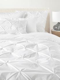 Baumwollperkal-Bettdeckenbezug Brody mit Steppmuster in Origami-Optik in Weiß, Webart: Perkal Fadendichte 200 TC, Weiß, B 200 x L 200 cm