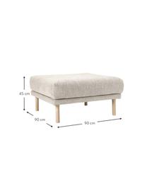 Poggiapiedi divano Adrian, Rivestimento: 47% viscosa, 23% cotone, , Struttura: compensato, Piedini: legno di quercia oliato, Tessuto beige, Larg. 90 x Alt. 45 cm