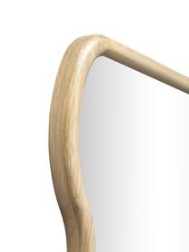 Specchio da parete ondulato in legno Stream, Cornice: legno di frassino, Superficie dello specchio: lastra di vetro, Retro: pannelli di fibra a media, Beige, Larg. 50 x Alt. 75 cm